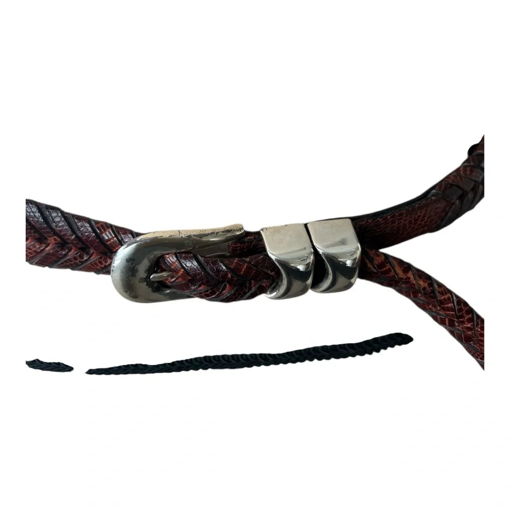 Mezlan Womens Dark Brown Braided Leather Belt
